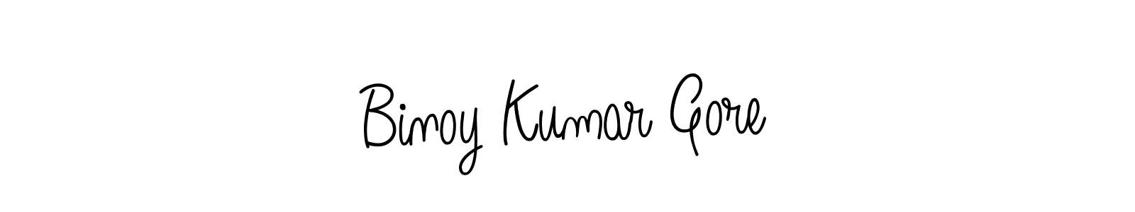 Make a beautiful signature design for name Binoy Kumar Gore. With this signature (Angelique-Rose-font-FFP) style, you can create a handwritten signature for free. Binoy Kumar Gore signature style 5 images and pictures png