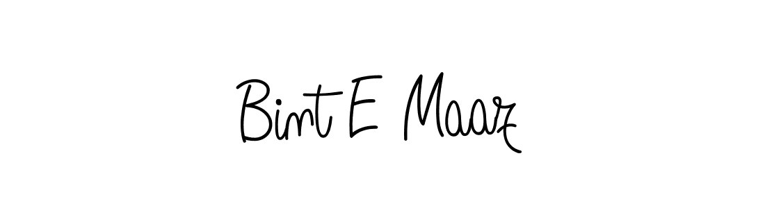 Use a signature maker to create a handwritten signature online. With this signature software, you can design (Angelique-Rose-font-FFP) your own signature for name Bint E Maaz. Bint E Maaz signature style 5 images and pictures png