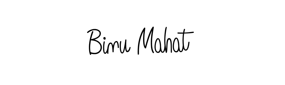 How to make Binu Mahat name signature. Use Angelique-Rose-font-FFP style for creating short signs online. This is the latest handwritten sign. Binu Mahat signature style 5 images and pictures png