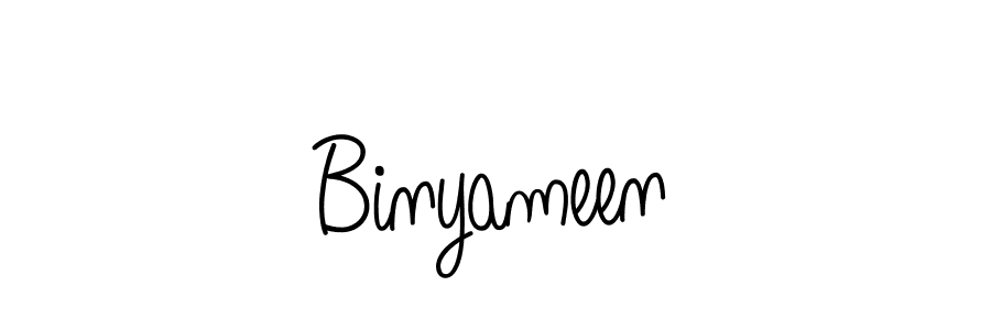 Make a beautiful signature design for name Binyameen. With this signature (Angelique-Rose-font-FFP) style, you can create a handwritten signature for free. Binyameen signature style 5 images and pictures png