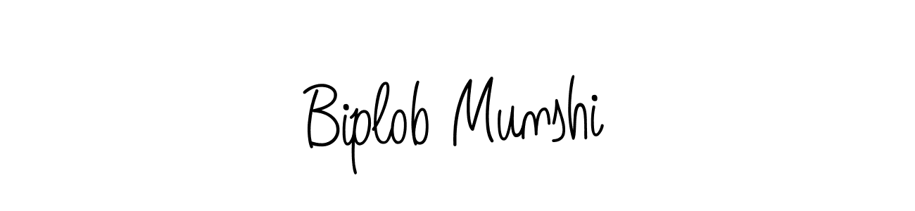 The best way (Angelique-Rose-font-FFP) to make a short signature is to pick only two or three words in your name. The name Biplob Munshi include a total of six letters. For converting this name. Biplob Munshi signature style 5 images and pictures png