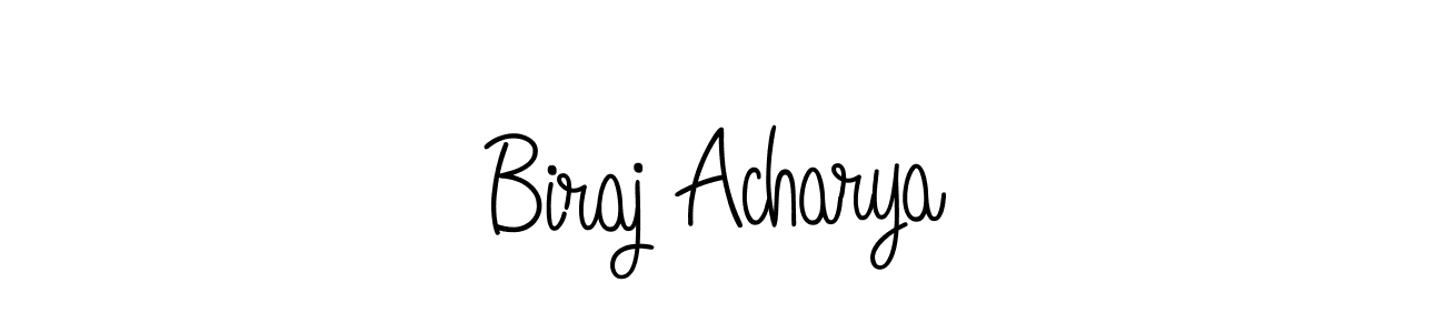 The best way (Angelique-Rose-font-FFP) to make a short signature is to pick only two or three words in your name. The name Biraj Acharya include a total of six letters. For converting this name. Biraj Acharya signature style 5 images and pictures png