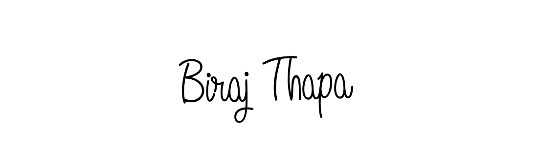 The best way (Angelique-Rose-font-FFP) to make a short signature is to pick only two or three words in your name. The name Biraj Thapa include a total of six letters. For converting this name. Biraj Thapa signature style 5 images and pictures png