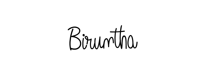 Make a beautiful signature design for name Biruntha. With this signature (Angelique-Rose-font-FFP) style, you can create a handwritten signature for free. Biruntha signature style 5 images and pictures png