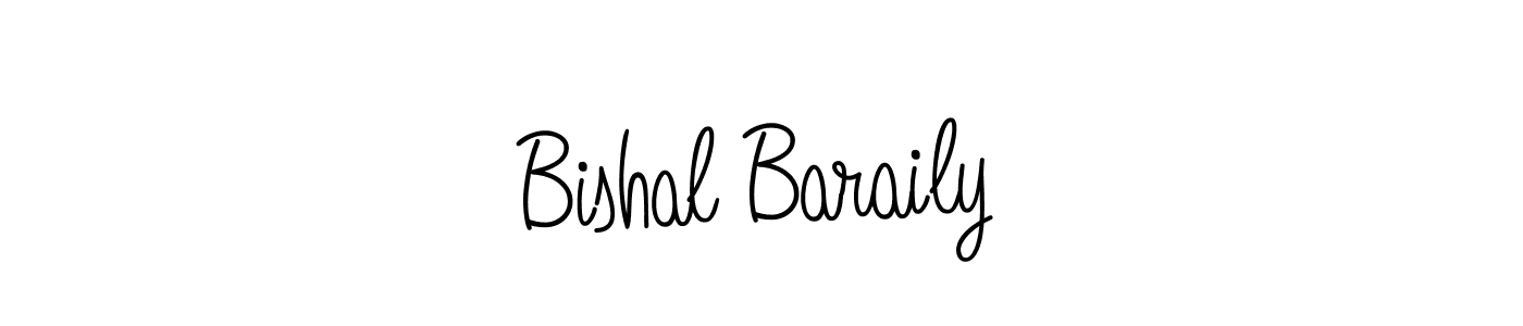 The best way (Angelique-Rose-font-FFP) to make a short signature is to pick only two or three words in your name. The name Bishal Baraily include a total of six letters. For converting this name. Bishal Baraily signature style 5 images and pictures png