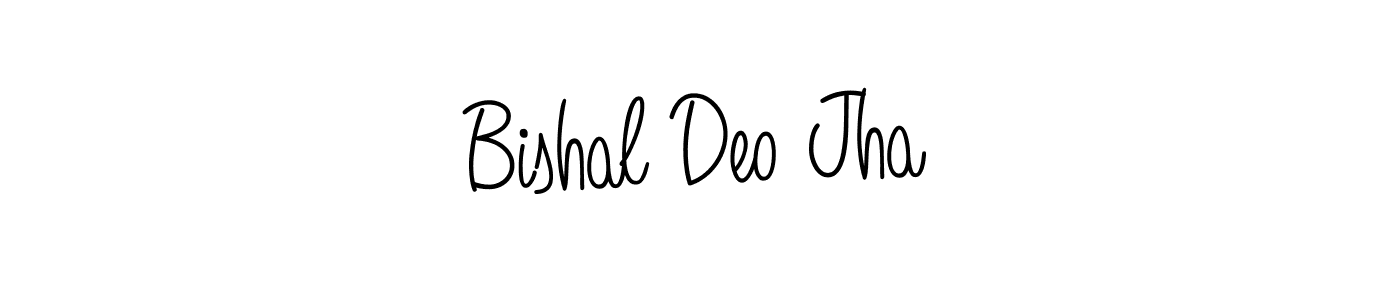 How to make Bishal Deo Jha name signature. Use Angelique-Rose-font-FFP style for creating short signs online. This is the latest handwritten sign. Bishal Deo Jha signature style 5 images and pictures png