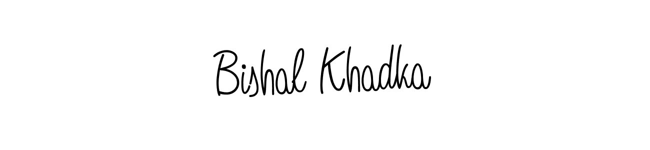 How to make Bishal Khadka name signature. Use Angelique-Rose-font-FFP style for creating short signs online. This is the latest handwritten sign. Bishal Khadka signature style 5 images and pictures png