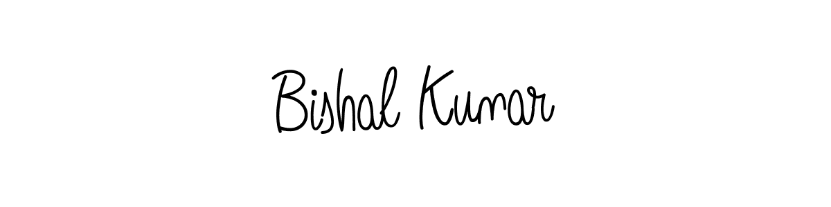 The best way (Angelique-Rose-font-FFP) to make a short signature is to pick only two or three words in your name. The name Bishal Kunar include a total of six letters. For converting this name. Bishal Kunar signature style 5 images and pictures png