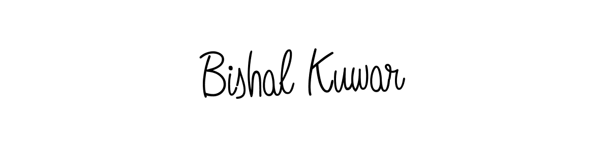 The best way (Angelique-Rose-font-FFP) to make a short signature is to pick only two or three words in your name. The name Bishal Kuwar include a total of six letters. For converting this name. Bishal Kuwar signature style 5 images and pictures png