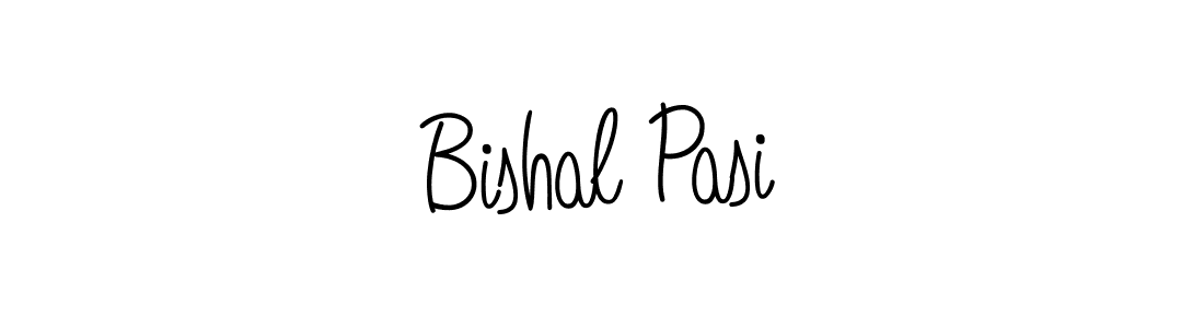 The best way (Angelique-Rose-font-FFP) to make a short signature is to pick only two or three words in your name. The name Bishal Pasi include a total of six letters. For converting this name. Bishal Pasi signature style 5 images and pictures png