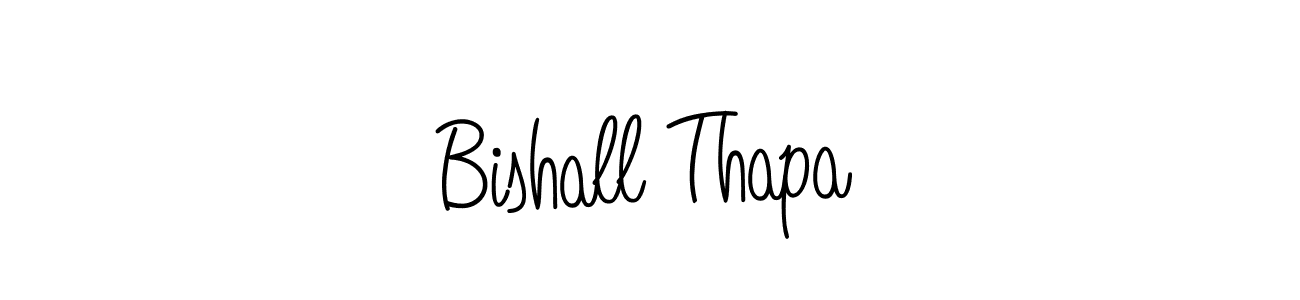 Use a signature maker to create a handwritten signature online. With this signature software, you can design (Angelique-Rose-font-FFP) your own signature for name Bishall Thapa. Bishall Thapa signature style 5 images and pictures png