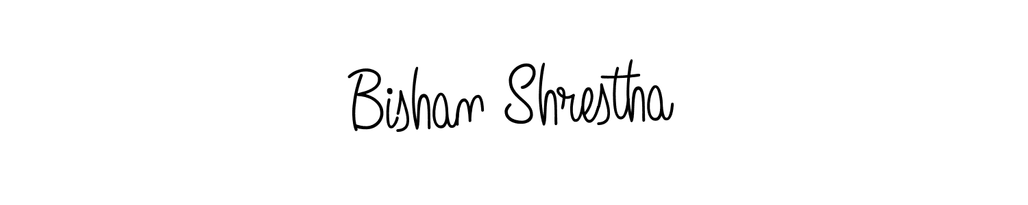 The best way (Angelique-Rose-font-FFP) to make a short signature is to pick only two or three words in your name. The name Bishan Shrestha include a total of six letters. For converting this name. Bishan Shrestha signature style 5 images and pictures png