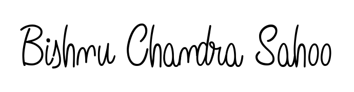 A sleek calligraphic signature for name Bishnu Chandra Sahoo utilizing Angelique-Rose-font-FFP styling. Great for adding personal signatures to photos and art. Bishnu Chandra Sahoo signature style 5 images and pictures png