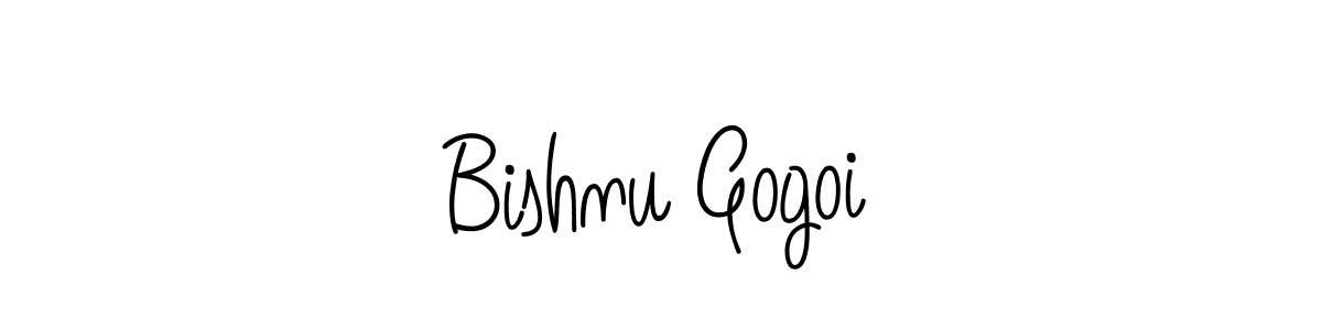 The best way (Angelique-Rose-font-FFP) to make a short signature is to pick only two or three words in your name. The name Bishnu Gogoi include a total of six letters. For converting this name. Bishnu Gogoi signature style 5 images and pictures png