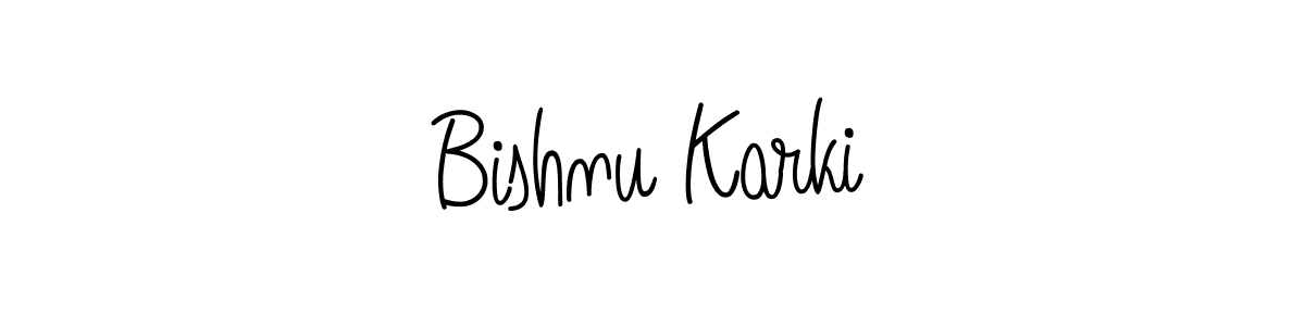 How to Draw Bishnu Karki signature style? Angelique-Rose-font-FFP is a latest design signature styles for name Bishnu Karki. Bishnu Karki signature style 5 images and pictures png