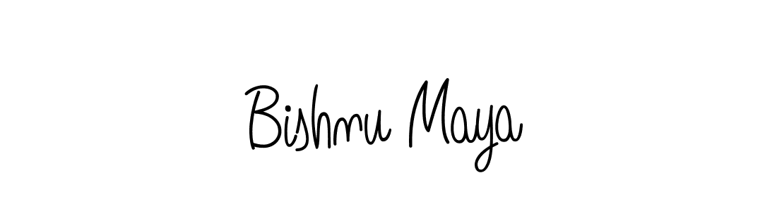 How to make Bishnu Maya name signature. Use Angelique-Rose-font-FFP style for creating short signs online. This is the latest handwritten sign. Bishnu Maya signature style 5 images and pictures png