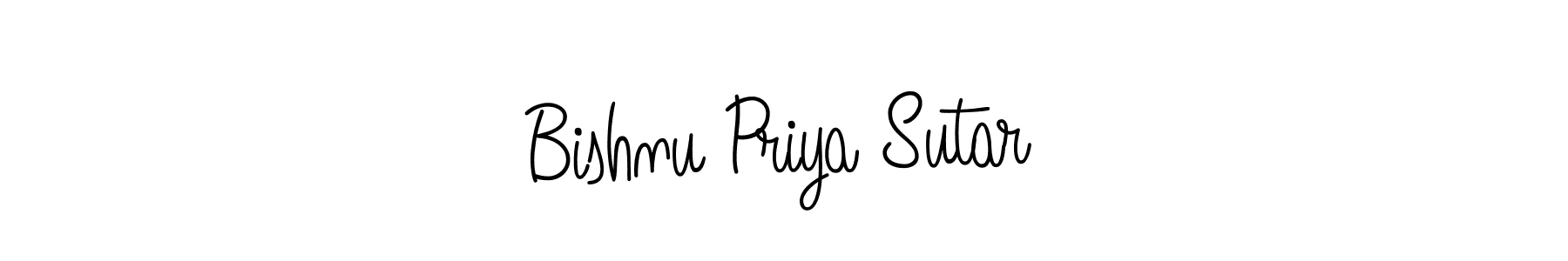 Use a signature maker to create a handwritten signature online. With this signature software, you can design (Angelique-Rose-font-FFP) your own signature for name Bishnu Priya Sutar. Bishnu Priya Sutar signature style 5 images and pictures png