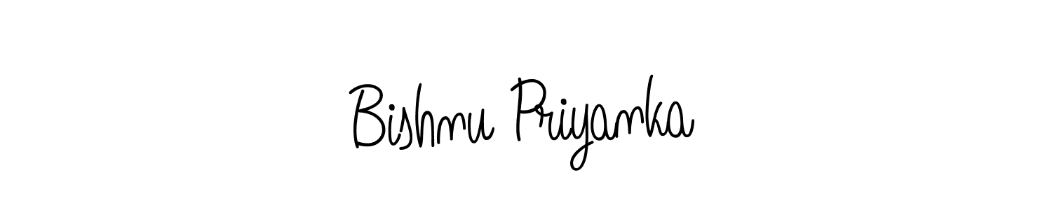 Bishnu Priyanka stylish signature style. Best Handwritten Sign (Angelique-Rose-font-FFP) for my name. Handwritten Signature Collection Ideas for my name Bishnu Priyanka. Bishnu Priyanka signature style 5 images and pictures png