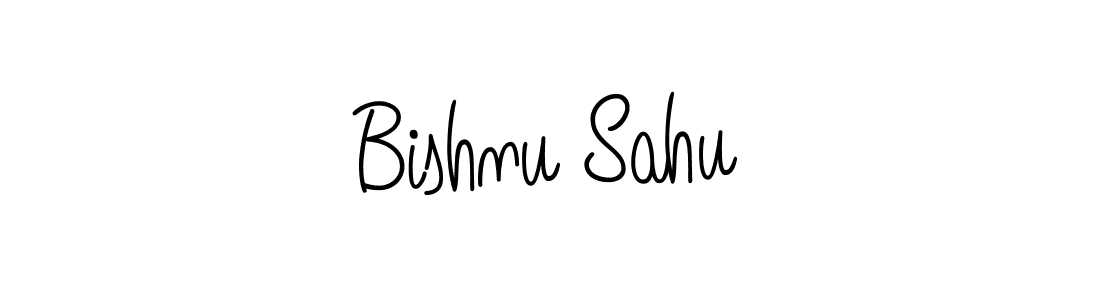 The best way (Angelique-Rose-font-FFP) to make a short signature is to pick only two or three words in your name. The name Bishnu Sahu include a total of six letters. For converting this name. Bishnu Sahu signature style 5 images and pictures png