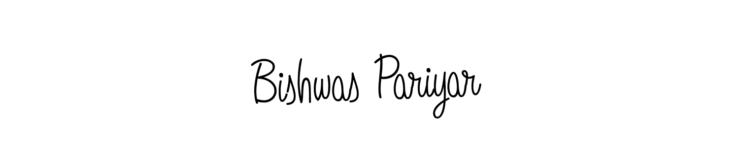 How to make Bishwas Pariyar name signature. Use Angelique-Rose-font-FFP style for creating short signs online. This is the latest handwritten sign. Bishwas Pariyar signature style 5 images and pictures png