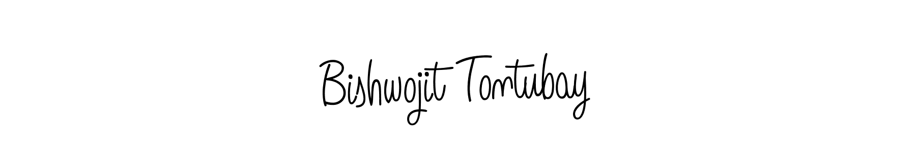 Design your own signature with our free online signature maker. With this signature software, you can create a handwritten (Angelique-Rose-font-FFP) signature for name Bishwojit Tontubay. Bishwojit Tontubay signature style 5 images and pictures png