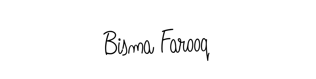 Use a signature maker to create a handwritten signature online. With this signature software, you can design (Angelique-Rose-font-FFP) your own signature for name Bisma Farooq. Bisma Farooq signature style 5 images and pictures png
