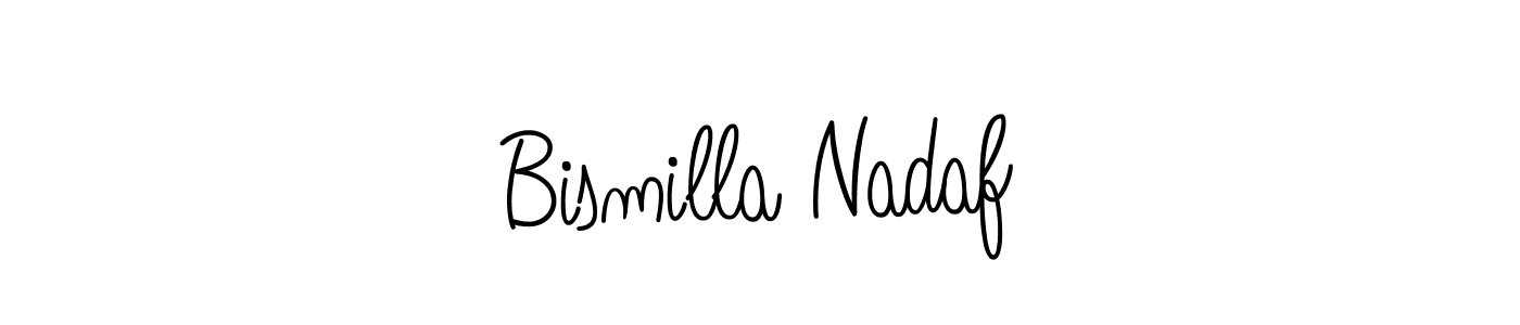 The best way (Angelique-Rose-font-FFP) to make a short signature is to pick only two or three words in your name. The name Bismilla Nadaf include a total of six letters. For converting this name. Bismilla Nadaf signature style 5 images and pictures png
