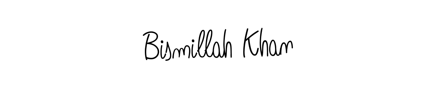 You should practise on your own different ways (Angelique-Rose-font-FFP) to write your name (Bismillah Khan) in signature. don't let someone else do it for you. Bismillah Khan signature style 5 images and pictures png