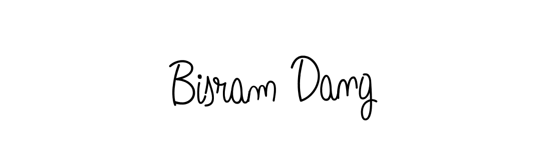 Use a signature maker to create a handwritten signature online. With this signature software, you can design (Angelique-Rose-font-FFP) your own signature for name Bisram Dang. Bisram Dang signature style 5 images and pictures png