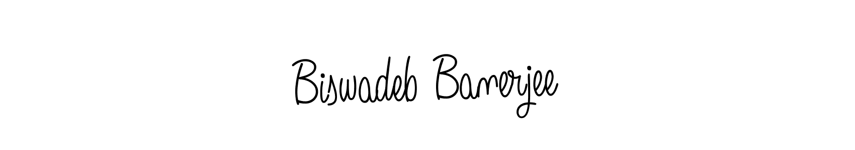 Make a beautiful signature design for name Biswadeb Banerjee. With this signature (Angelique-Rose-font-FFP) style, you can create a handwritten signature for free. Biswadeb Banerjee signature style 5 images and pictures png