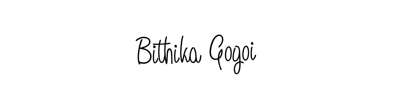 The best way (Angelique-Rose-font-FFP) to make a short signature is to pick only two or three words in your name. The name Bithika Gogoi include a total of six letters. For converting this name. Bithika Gogoi signature style 5 images and pictures png