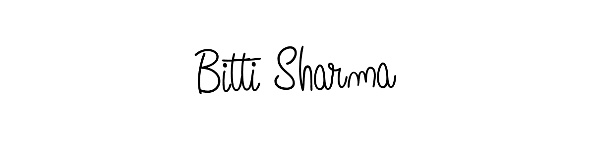 The best way (Angelique-Rose-font-FFP) to make a short signature is to pick only two or three words in your name. The name Bitti Sharma include a total of six letters. For converting this name. Bitti Sharma signature style 5 images and pictures png