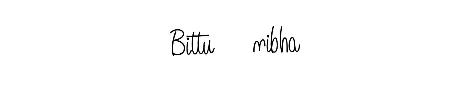 How to make Bittu❤️nibha name signature. Use Angelique-Rose-font-FFP style for creating short signs online. This is the latest handwritten sign. Bittu❤️nibha signature style 5 images and pictures png