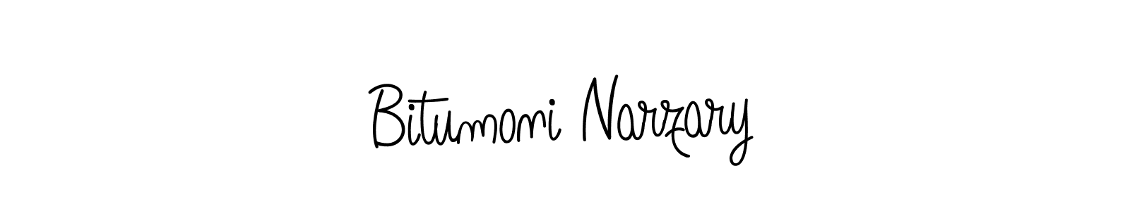 Make a beautiful signature design for name Bitumoni Narzary. With this signature (Angelique-Rose-font-FFP) style, you can create a handwritten signature for free. Bitumoni Narzary signature style 5 images and pictures png