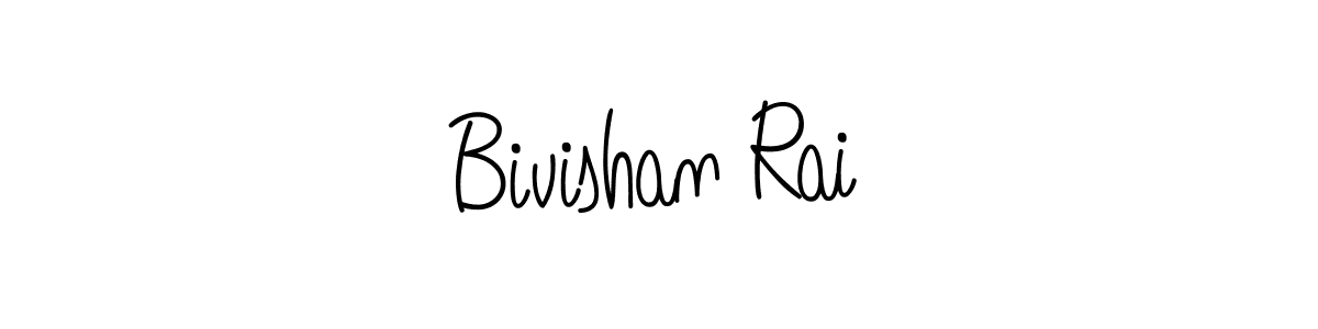 Use a signature maker to create a handwritten signature online. With this signature software, you can design (Angelique-Rose-font-FFP) your own signature for name Bivishan Rai. Bivishan Rai signature style 5 images and pictures png