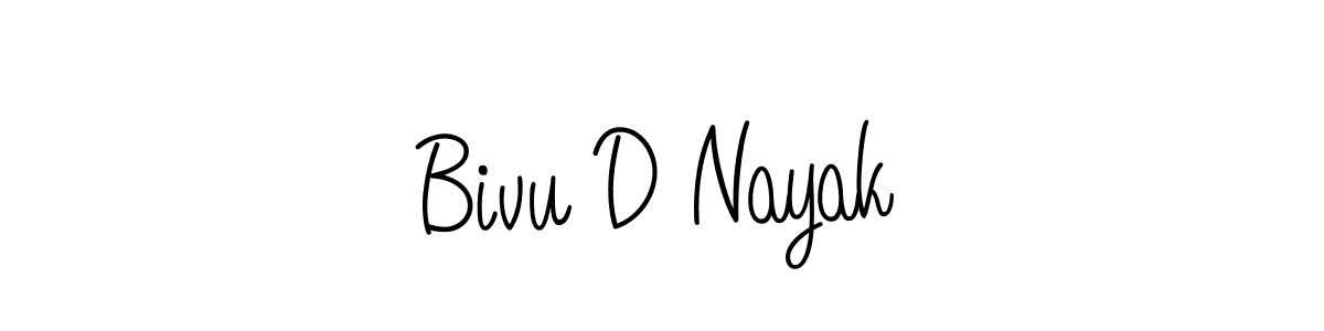 Create a beautiful signature design for name Bivu D Nayak. With this signature (Angelique-Rose-font-FFP) fonts, you can make a handwritten signature for free. Bivu D Nayak signature style 5 images and pictures png