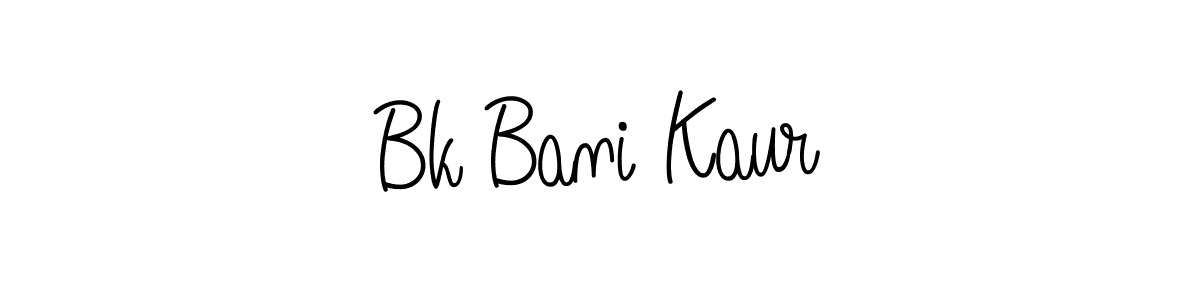 Bk Bani Kaur stylish signature style. Best Handwritten Sign (Angelique-Rose-font-FFP) for my name. Handwritten Signature Collection Ideas for my name Bk Bani Kaur. Bk Bani Kaur signature style 5 images and pictures png