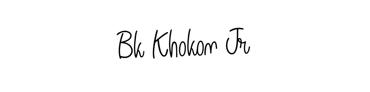 Also we have Bk Khokon Jr name is the best signature style. Create professional handwritten signature collection using Angelique-Rose-font-FFP autograph style. Bk Khokon Jr signature style 5 images and pictures png