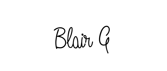 You should practise on your own different ways (Angelique-Rose-font-FFP) to write your name (Blair G) in signature. don't let someone else do it for you. Blair G signature style 5 images and pictures png