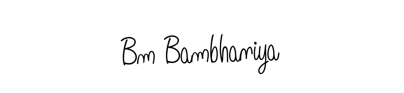 How to make Bm Bambhaniya signature? Angelique-Rose-font-FFP is a professional autograph style. Create handwritten signature for Bm Bambhaniya name. Bm Bambhaniya signature style 5 images and pictures png