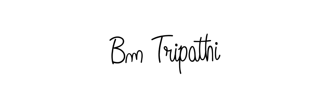 You should practise on your own different ways (Angelique-Rose-font-FFP) to write your name (Bm Tripathi) in signature. don't let someone else do it for you. Bm Tripathi signature style 5 images and pictures png