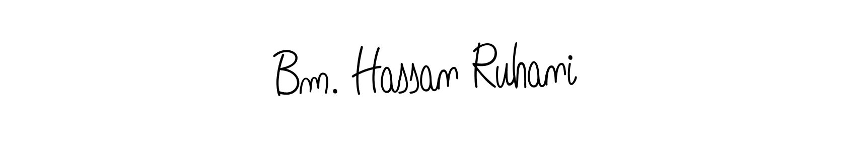 Make a beautiful signature design for name Bm. Hassan Ruhani. With this signature (Angelique-Rose-font-FFP) style, you can create a handwritten signature for free. Bm. Hassan Ruhani signature style 5 images and pictures png