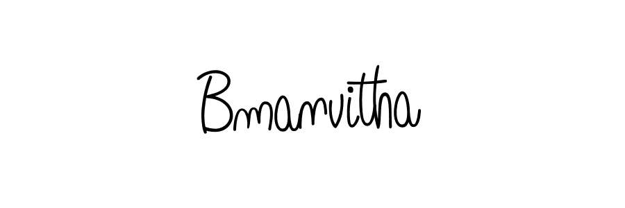 Use a signature maker to create a handwritten signature online. With this signature software, you can design (Angelique-Rose-font-FFP) your own signature for name Bmanvitha. Bmanvitha signature style 5 images and pictures png