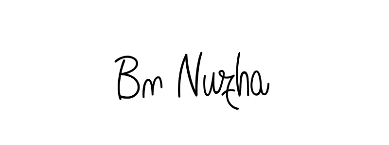 How to make Bn Nuzha name signature. Use Angelique-Rose-font-FFP style for creating short signs online. This is the latest handwritten sign. Bn Nuzha signature style 5 images and pictures png