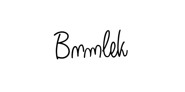 Make a beautiful signature design for name Bnmlek. With this signature (Angelique-Rose-font-FFP) style, you can create a handwritten signature for free. Bnmlek signature style 5 images and pictures png