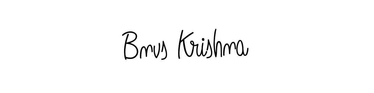 The best way (Angelique-Rose-font-FFP) to make a short signature is to pick only two or three words in your name. The name Bnvs Krishna include a total of six letters. For converting this name. Bnvs Krishna signature style 5 images and pictures png