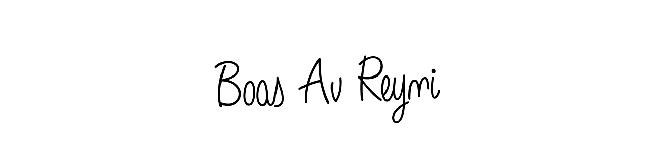 Make a beautiful signature design for name Boas Av Reyni. With this signature (Angelique-Rose-font-FFP) style, you can create a handwritten signature for free. Boas Av Reyni signature style 5 images and pictures png