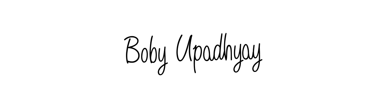 Use a signature maker to create a handwritten signature online. With this signature software, you can design (Angelique-Rose-font-FFP) your own signature for name Boby Upadhyay. Boby Upadhyay signature style 5 images and pictures png