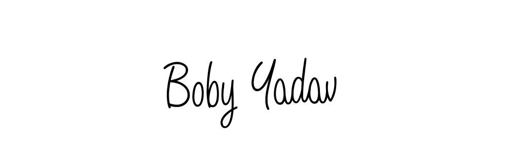 The best way (Angelique-Rose-font-FFP) to make a short signature is to pick only two or three words in your name. The name Boby Yadav include a total of six letters. For converting this name. Boby Yadav signature style 5 images and pictures png