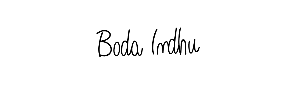 Design your own signature with our free online signature maker. With this signature software, you can create a handwritten (Angelique-Rose-font-FFP) signature for name Boda Indhu. Boda Indhu signature style 5 images and pictures png